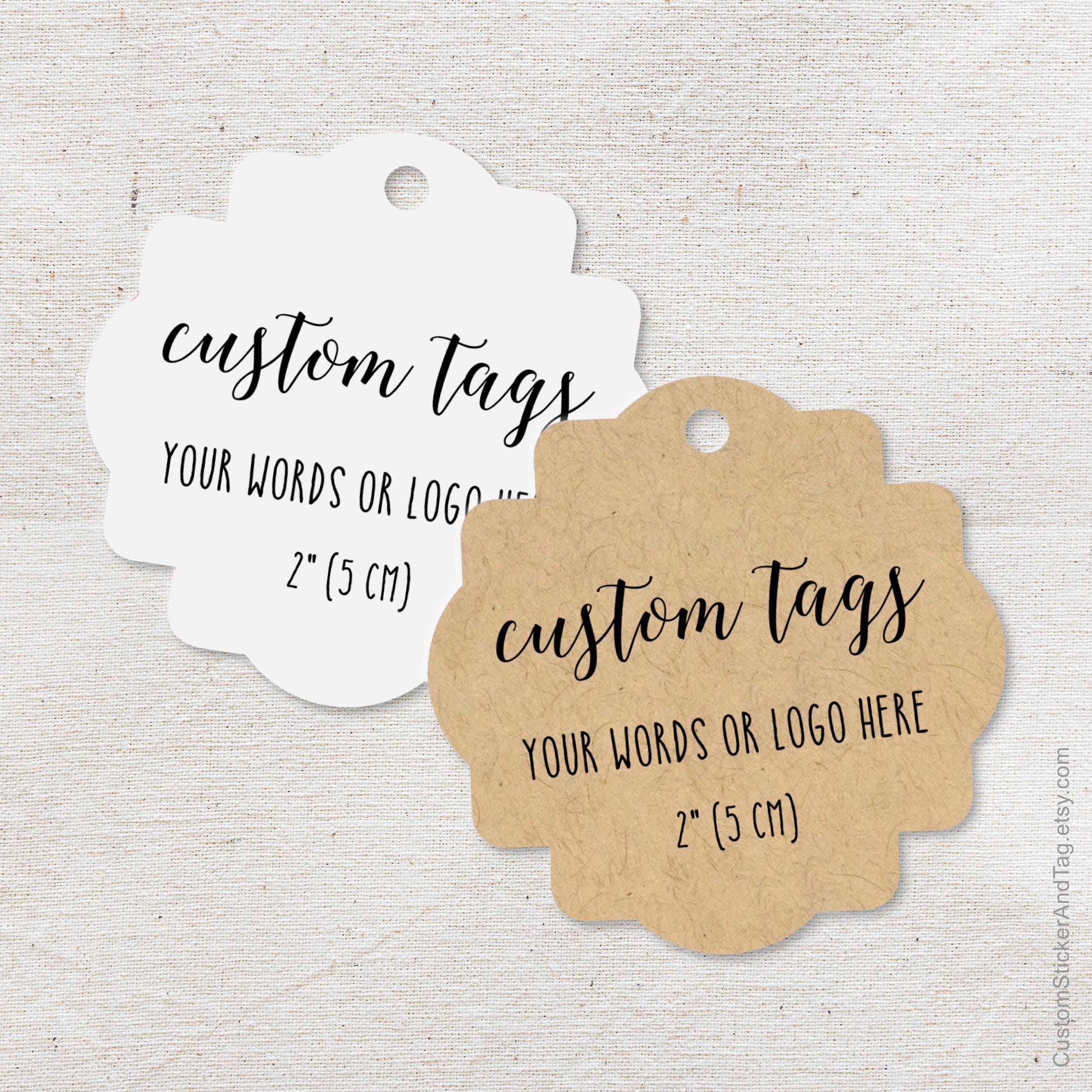 Square Tag Custom Fancy Square Tags With Your Words or Logo, Personalized Tags for ...
