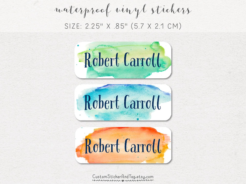 30 Name Labels Watercolor Background Boy Stickers Daycare Etsy Canada