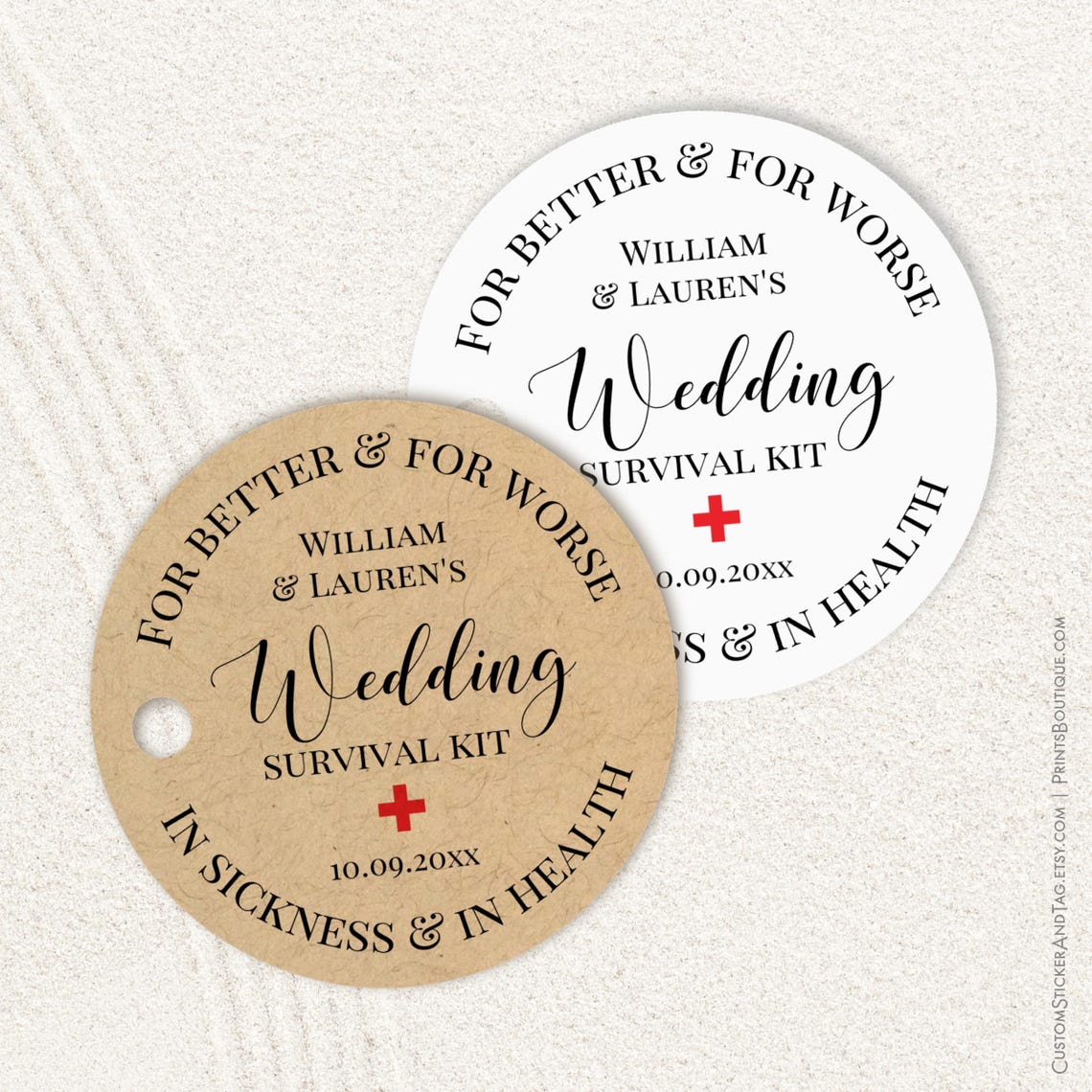 Hangover Kit Tags, for Better & for Worse, in Sickness and in Health ...