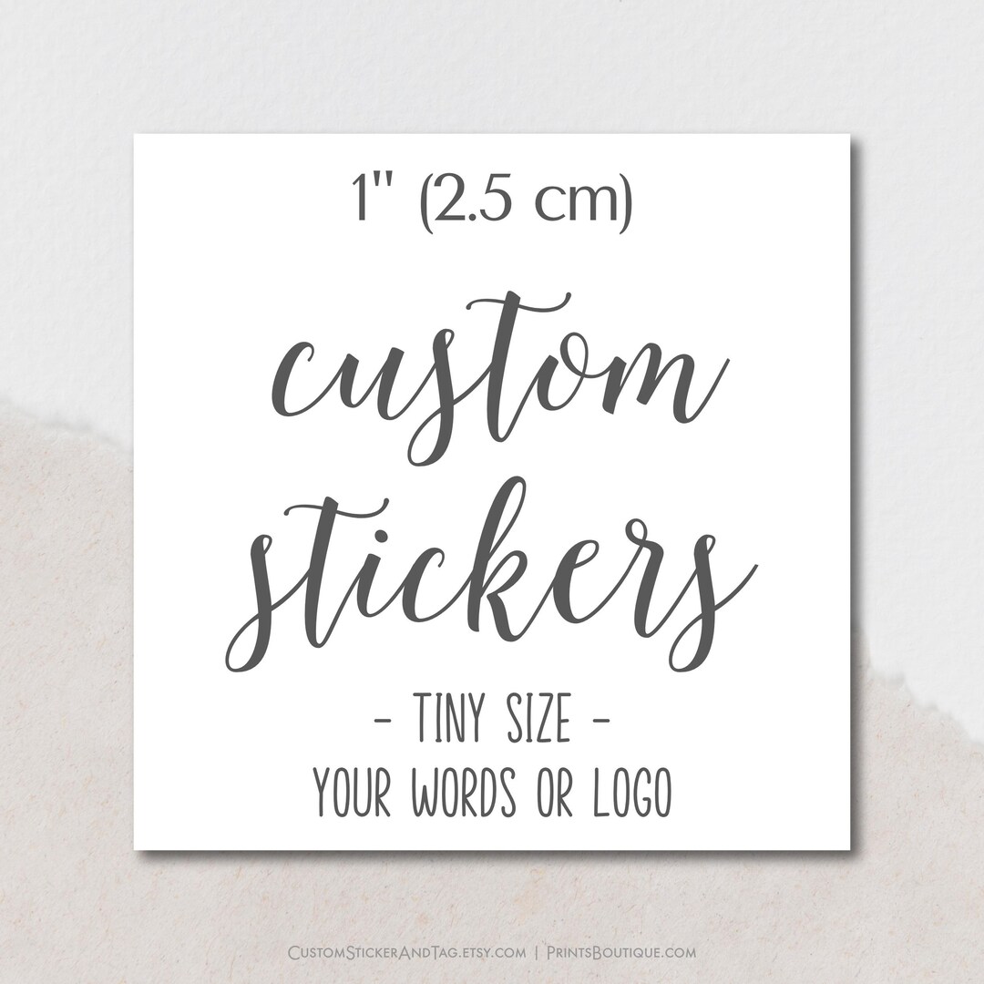 Mini Square Custom Stickers Personalized With Your Words or Logo ...