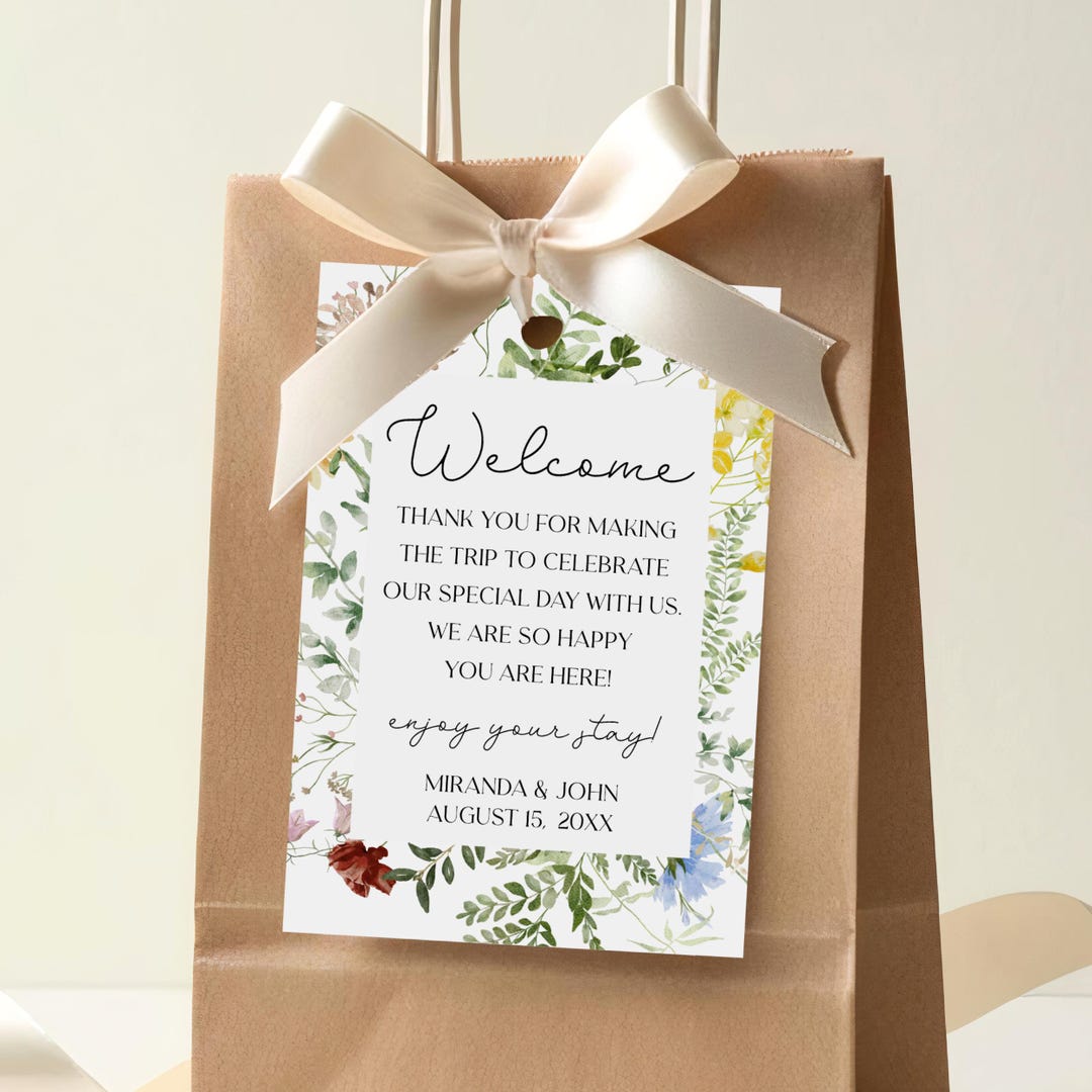 Reception Tags Welcome Tags for Wedding Gift Bags, Destination Wedding Tags for Hotel ...