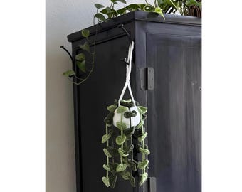 hanging crochet heart monstera plant decor