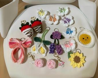 crochet keychain charms, key holder accessory