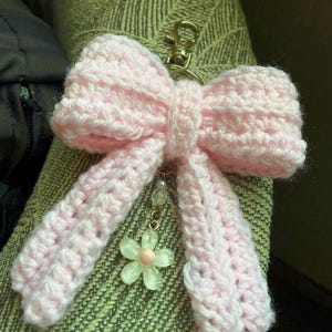 coquette crochet keychain bow charm