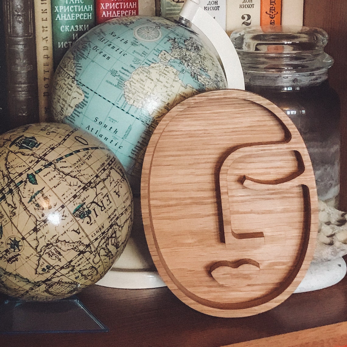 Wood Jewelry Dish. Wood Jewelry Organizer. Woman Face Jewelry Etsy