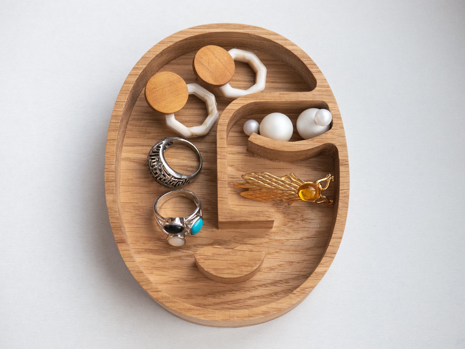 Wood Jewelry Dish. Wood Jewelry Organizer. Woman Face Jewelry Etsy