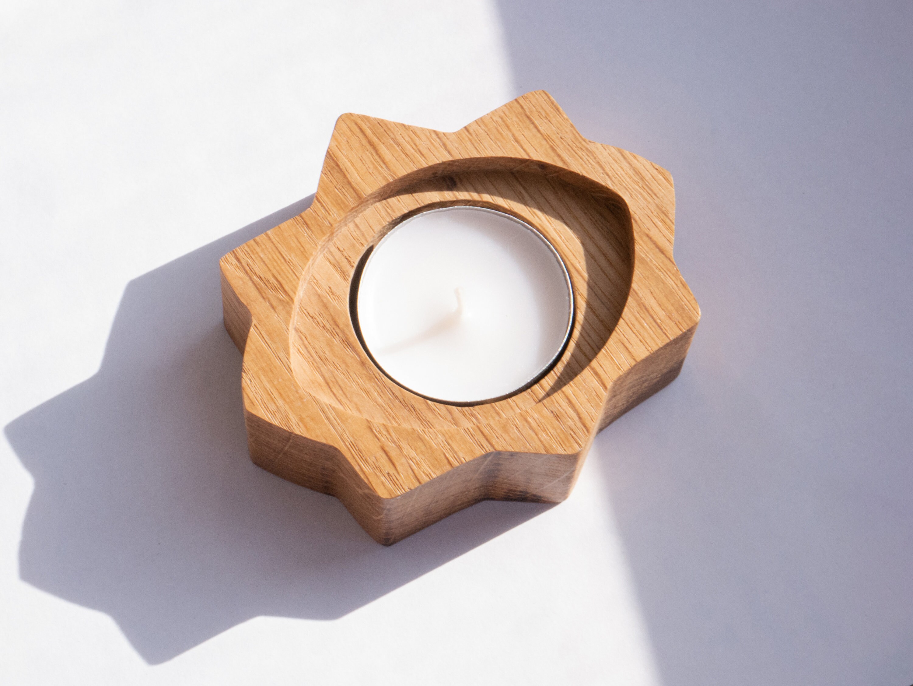 Wood Bohemian Candle holder. Eye Shape Wood Candle Holder For Etsy