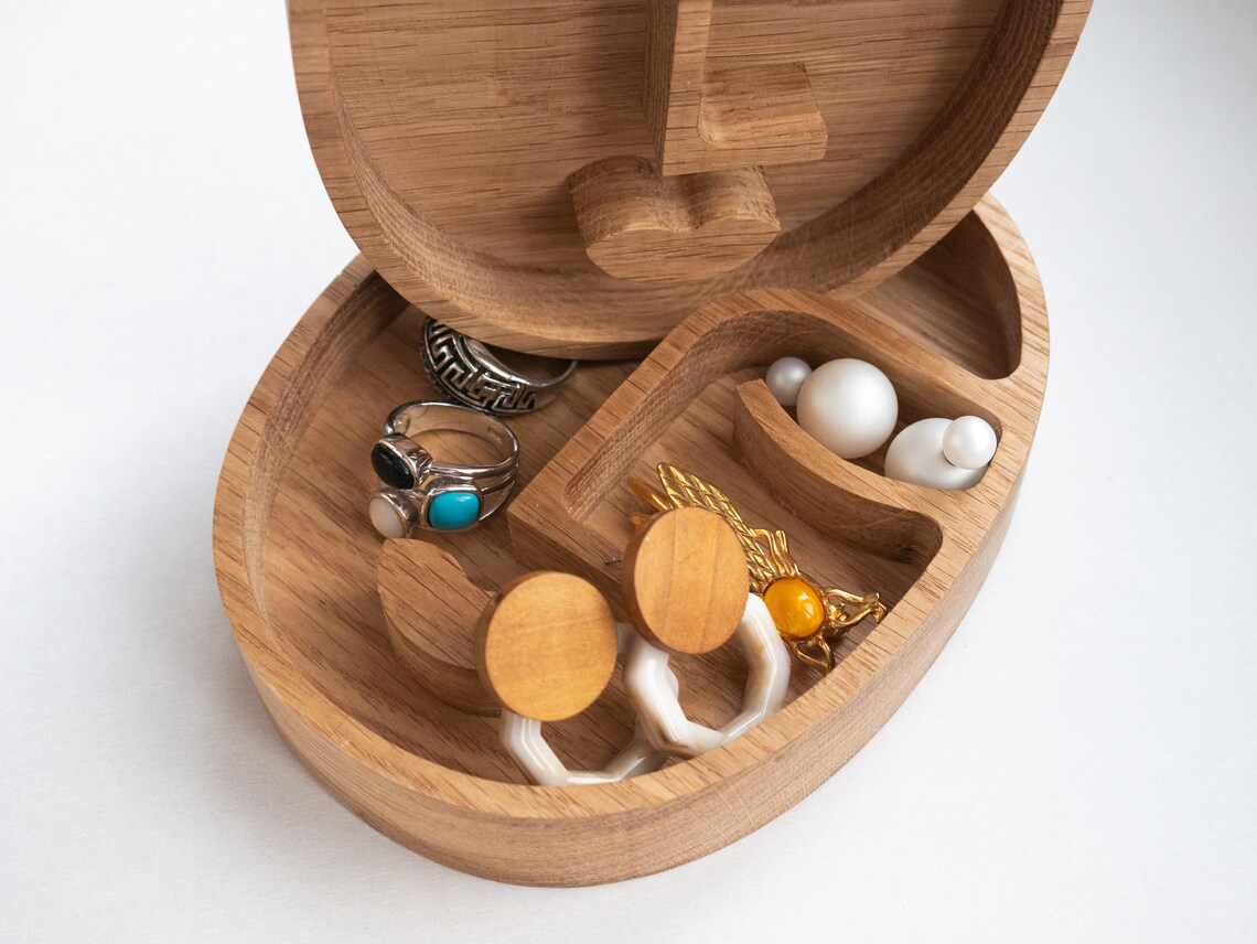 Wood Jewelry Dish. Wood Jewelry Organizer. Woman Face Jewelry Etsy