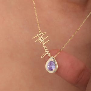 Collier fait main avec pierre de naissance en alexandrite, collier prénom personnalisé avec pierre de naissance en juin, cadeaux d&#39;anniversaire pour femme, cadeau Saint-Valentin pour elle