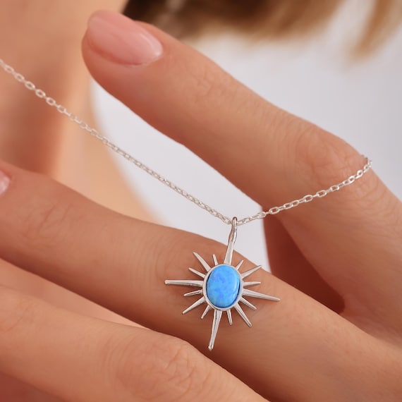 Opal Necklace,star Necklace ,opal Star Necklace ,wedding Necklace