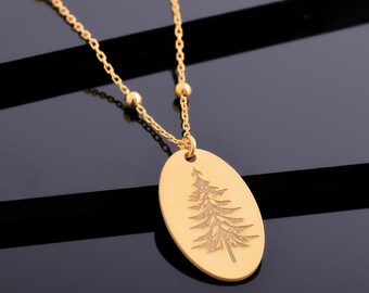 Pine Tree Necklace, Sterling Silver Mountain Necklace, Evergreen Tree Necklace,Christmas Pine Tree Pendant Necklace,Northwoods Pine Necklace