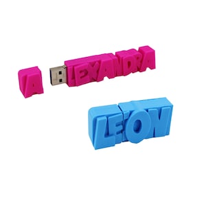 3DKORE - Personalized USB flash drive with first name/text - 32 or 64 GB of memory