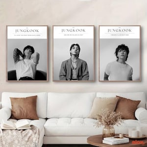 BTS Jungkook Poster Set of 3(Digital Download), Aesthetic Jungkook Wall Art, Minimalist monochrome, bts Room Decor, bts gifts, bts wallpaper