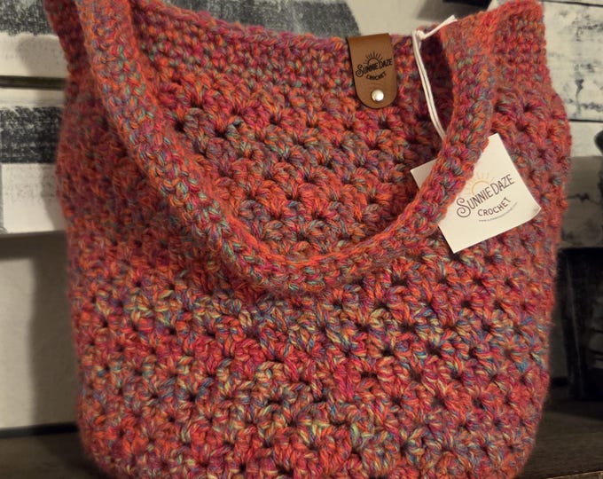 Handmade Crochet Handbag – Vibrant Multi-Color Tote