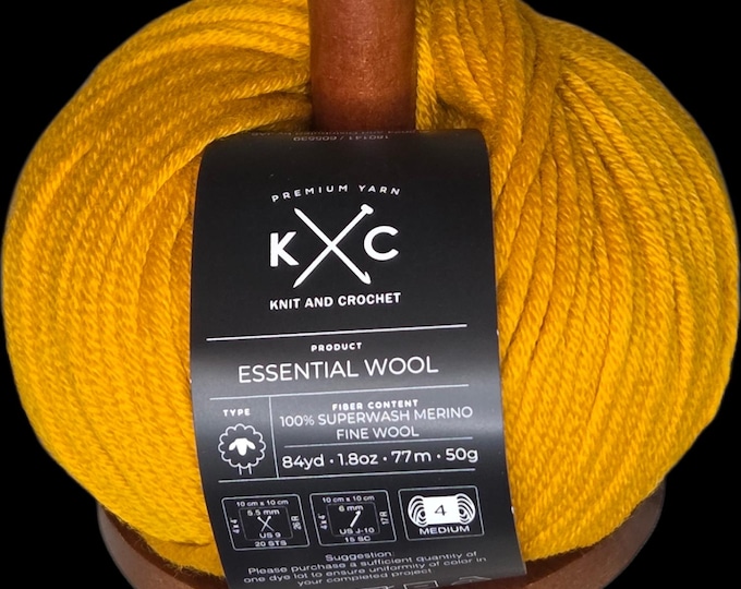 KC Essential 100% Superwash Merino Fine Wool Yarn - Golden Mango - Multiple Dye Lots Available
