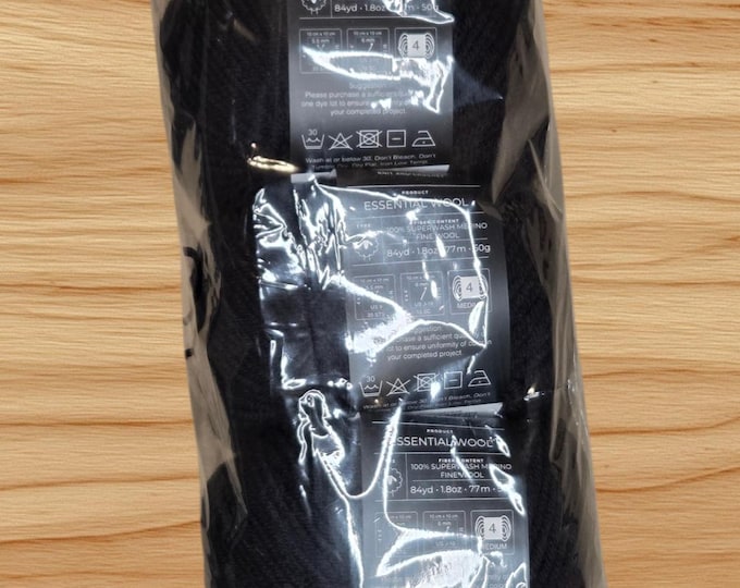 5 Pack KC Essential 100% Superwash Merino Fine Wool Yarn - Squid Ink - New - EW16