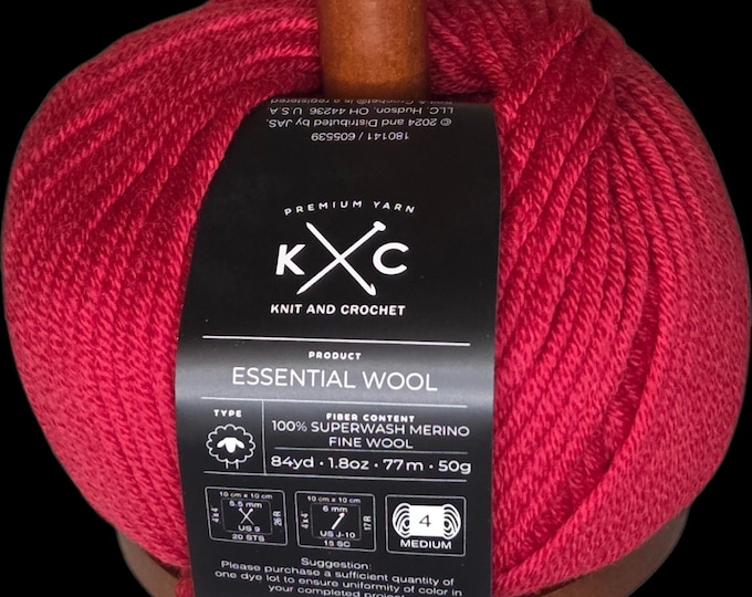 KC Essential 100% Superwash Merino Fine Wool Yarn - Fresh Strawberry - Multiple Dye Lots Available