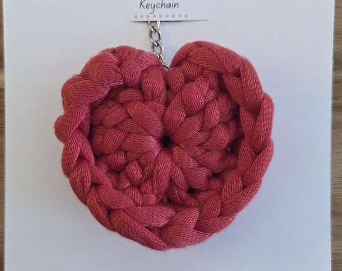 Sweet Heart Chunky Crochet Keychain