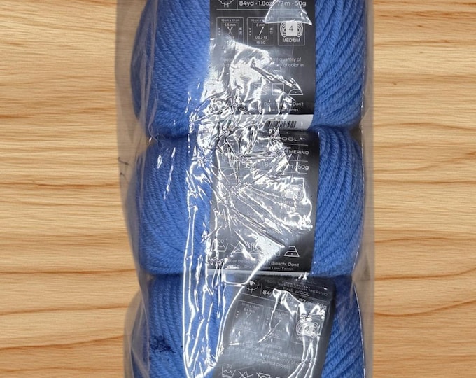 5 Pack KC Essential 100% Superwash Merino Fine Wool Yarn - Sailing Blue - New - EW48