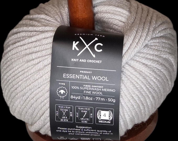 KC Essential 100% Superwash Merino Fine Wool - Pale Gray - Multiple Dye Lots Available