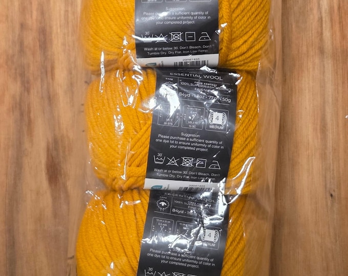 5 Pack KC Essential 100% Superwash Merino Fine Wool Yarn - Golden Mango - New - EW27