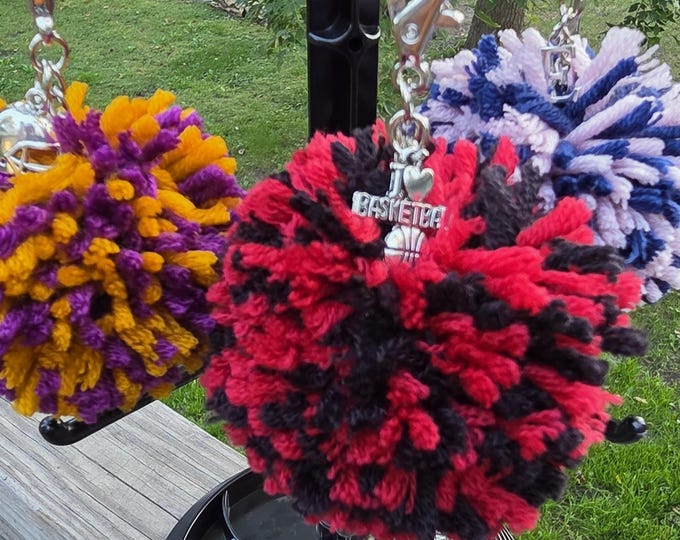 Customizable Spirit Pom Backpack Clips – Show Your Colors!