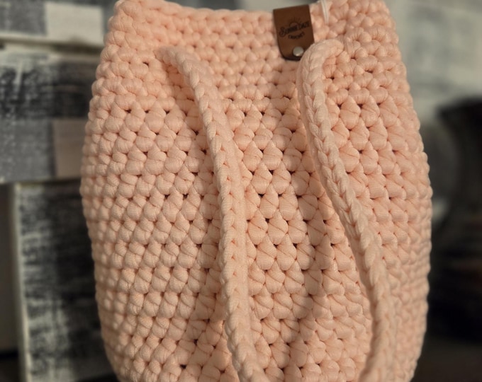 Hand Crocheted Pink Handbag
