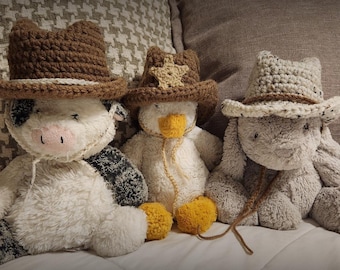 Cuddly Cowboy Hat Crochet Pattern + Optional Star Embellishment (PDF Download)