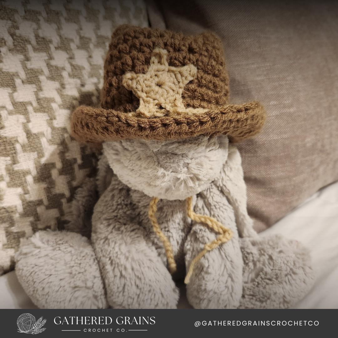 30 Cowboy Hat Crochet Patterns for Western-Inspired Hats, Miniatures, and Giftable Makes 17 Cuddly Cowboy Hat for Stuffed Animals