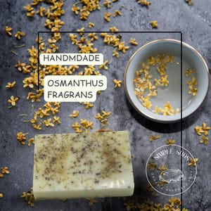 Handmade Osmanthus Fragrans Soap with Osmanthus Fragrans and Lavender essential oil – Natural,  Moisturizing Bar for body, face and hand