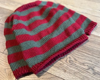 Baby child Freddy sweater, hand knit film jumper, striped knitting, baby gift, horror film, elm street, nightmare