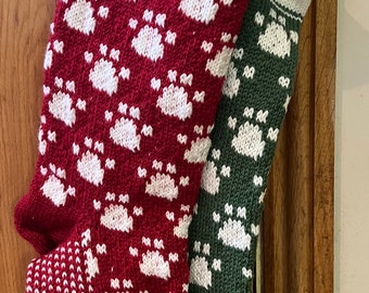 Modèle de tricot, bas de Noël, bas pour animaux de compagnie, tricot à la main, pdf, téléchargement instantané, cadeau de Noël, cadeau pour animaux de compagnie