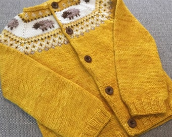 Pdf pattern baby child sweater cardigan knitting pattern / pdf knitting pattern / sheep cardigan / baby toddler knitwear