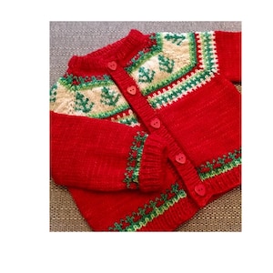 Toddler baby Christmas, tree, knitting pattern, knitting baby, holidays, festive, buttoned cardigan, sweater, children