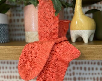 Hand knit socks, small adult, merino hand dyed yarn