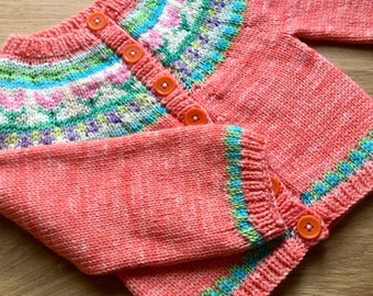 spring knitting pdf baby child cardigan pattern, 15" to 26" chest sizes,cardigan, knitting pattern, hand knit, instant download patter