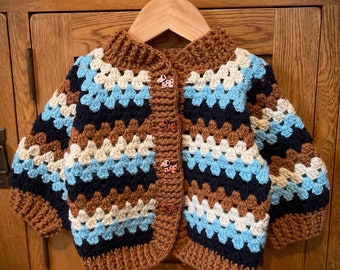 Hand crochet, buttoned cardigan, baby crochet, 1-2 years, soft acrylic yarn, knit, easter, toddler crochet