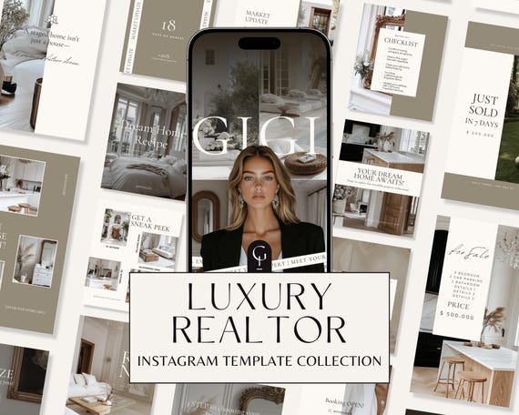 240 Luxury Real Estate Instagram Bundle | Realtor Instagram Marketing Templates | Realtor Social Media Post | Realtor Templates Luxury Canva