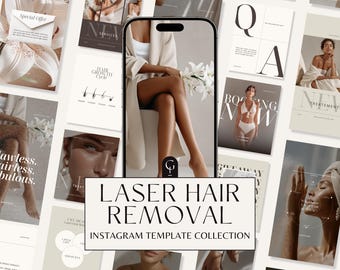 300+ Laser Hair Removal Templates for Instagram | Laser Hair Removal post Social Media | Medspa Instagram Templates | Laser Instagram Wax