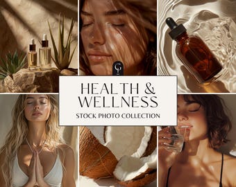 120 Health & Wellness AI Photos Bundle | Aesthetic Stocks Photos for Wellness Coaching Instagram | Fitness Image Collection Self Care