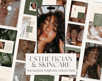 Tropic Skincare Instagram Templates | Esthetician Skincare Instagram Templates | Esthetician Posting | Luxury Skincare Template Aesthetics