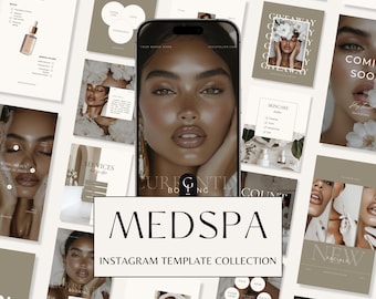 250 Medspa Instagram Templates | Medspa Aesthetics Social Media | Filler and Botox Post | Injector Nursing Templates | Body Contouring