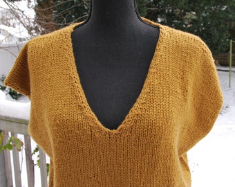 Handknit Organic Wool Sweater