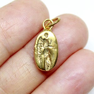 Bronze Greek Angel Intaglio pendant silver jewelry - 925K Solid Sterling Silver - 24K gold elektro vermeil - Gift For Her