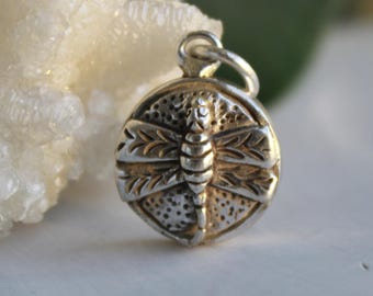 Handmade Ancient Roman Bronze Butterfly Coin Pendant: Sterling Silver Intaglio Jewelry
