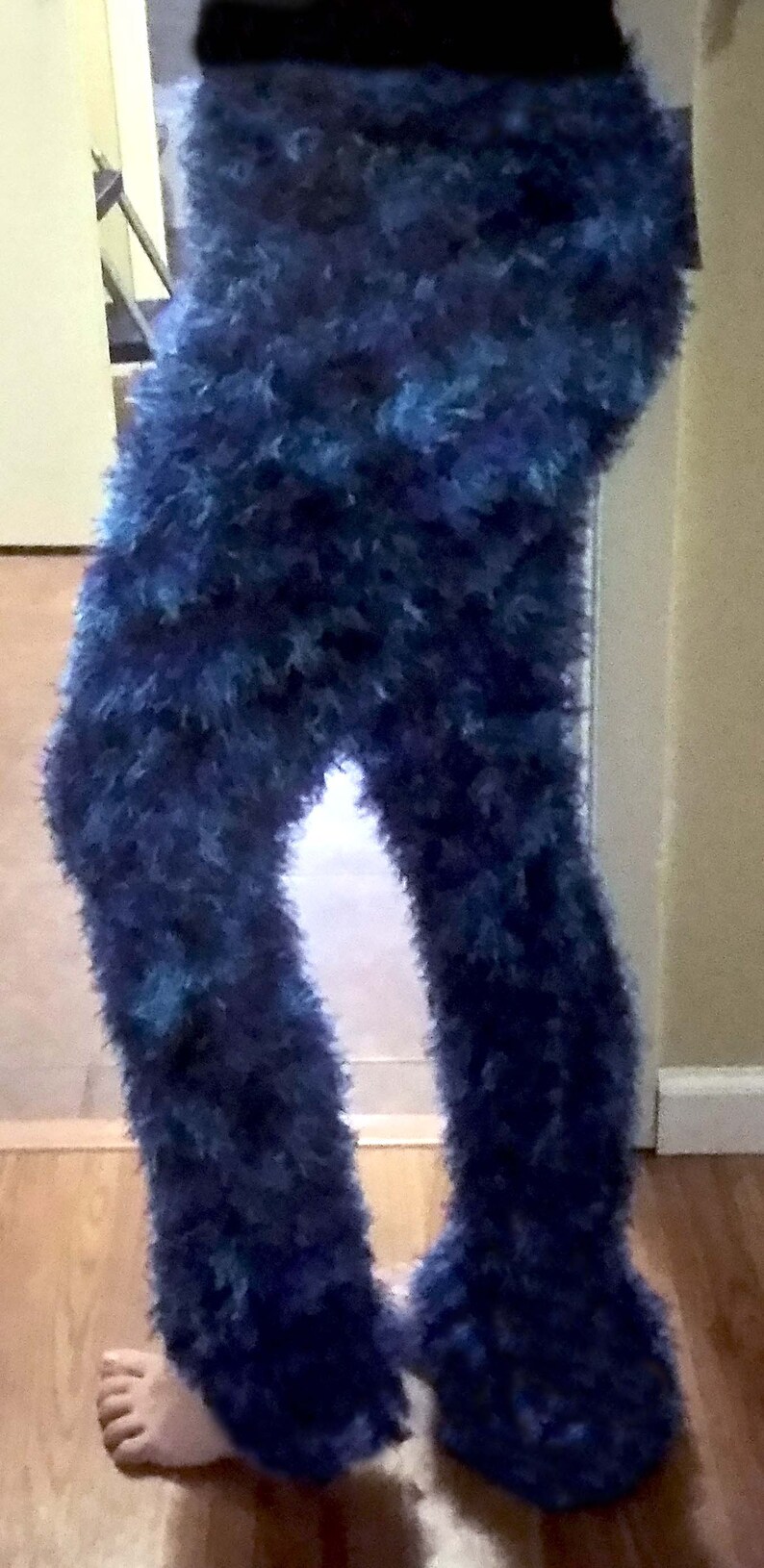 Royal Blue Mix Magic Fuzzy Pants Furry Stretchy Sulley Grover | Etsy