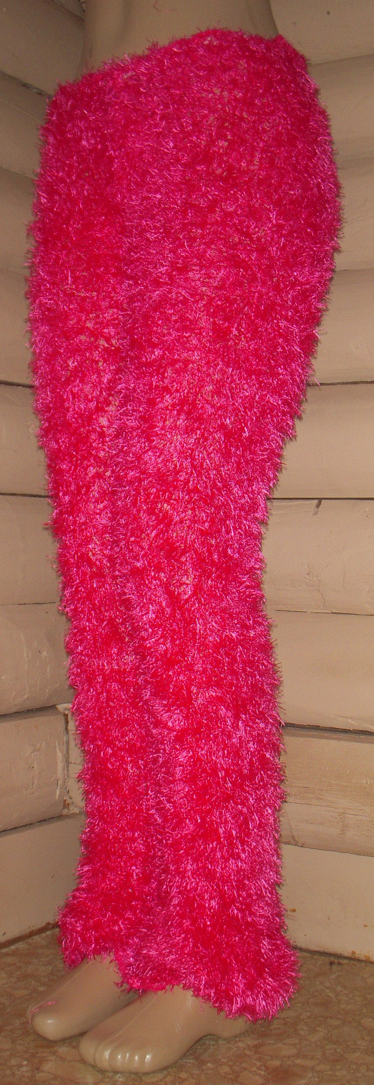 Hot Pink Magic Fuzzy Pants Furry Stretchy Animal Legs Flower Etsy