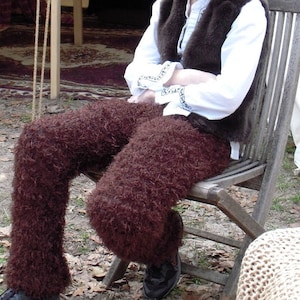 Dark Brown Magic Fuzzy Pants: Bamboo Rayon Costume Leggings