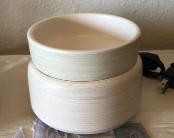 Stone Ivory Electric Wax Melt and Candle Warmer, Minimalist Home Decor