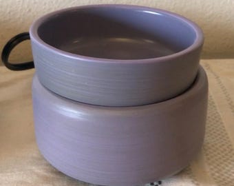 2-in-1 Electric Wax Melt & Candle Warmer for Home, Fragrance Decor, Stone Purple